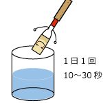 オーボエリードを水に入れる
